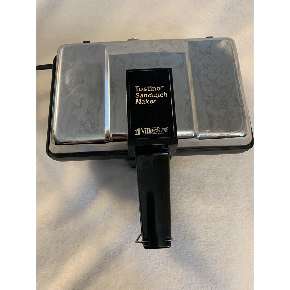 VillaWare Tostino Panini Sandwich Maker Model #3800 Silver Chrome tested